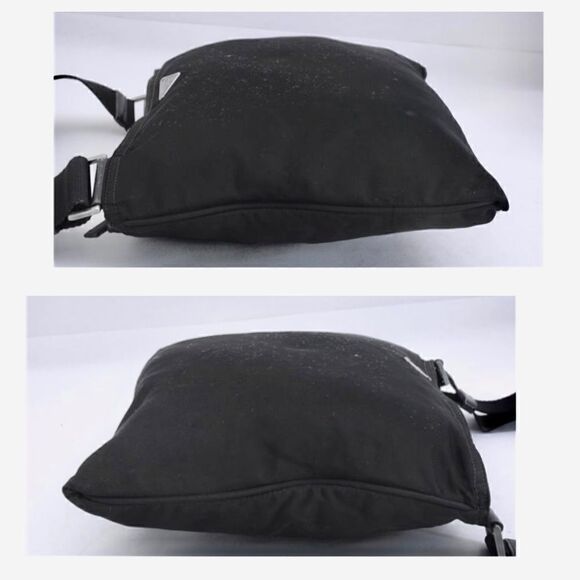 PRADA Nylon Leather Crossbody Shoulder Bag 💼 Black #20 - Picture 10 of 15